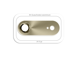 A Película Metálica Para Lentes É Adequada Paracapa Protetora Para Iphone 17 Pro Em Titânio Dourado Com Padrão Cd.