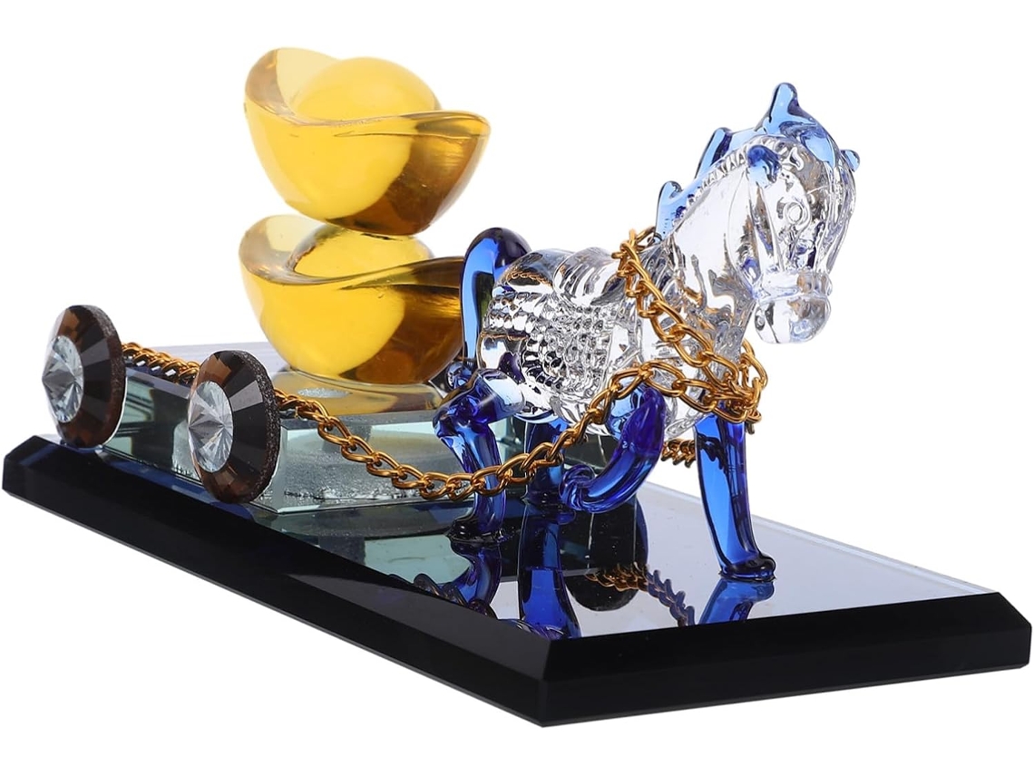 De Cristal Em Carruagem Puxada Por Cavalos, Decoração Feng Shui, Ornamento Da Prosperidade, Astrologia Chinesa, Gokoco