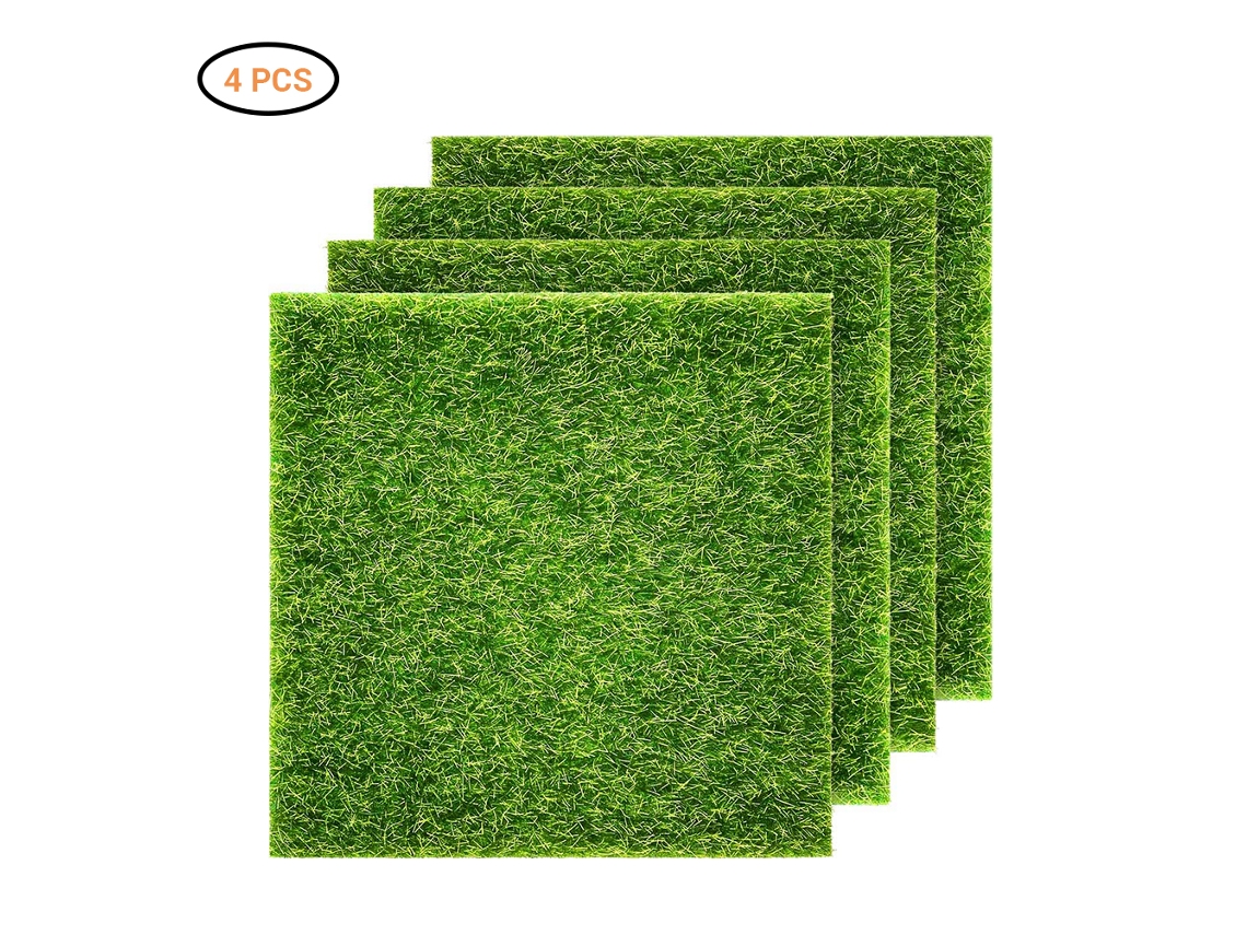 4pcs Grama Artificial Para Jardim Ornament Miniatura Bricolagem Jardim