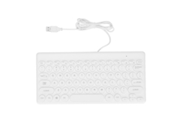 Teclado Fio Mini Usb Portátil 78 Teclas Branco
