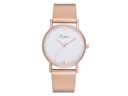 Relógio de Pulso Feminino Casual Lvpai Elegante com Cinto de Silicone e Movimento de Quartzo Ouro Rosa