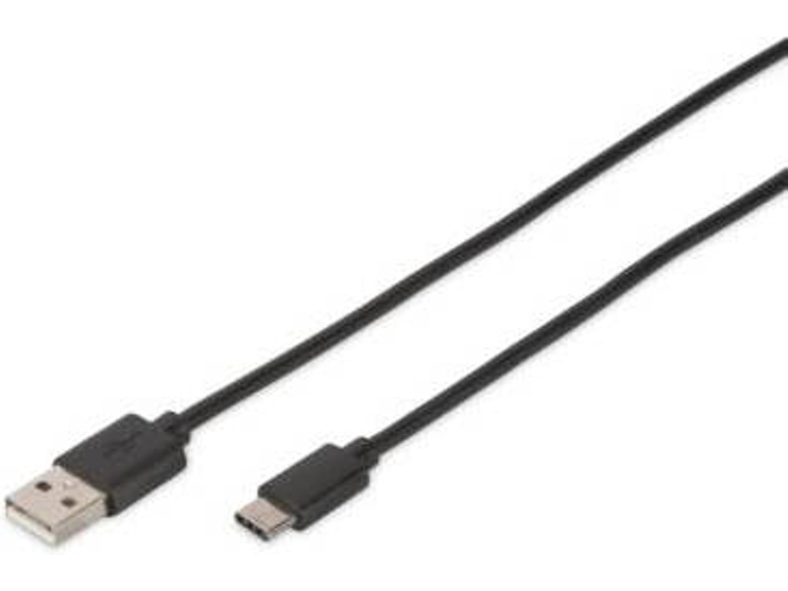 Cabo de Dados DIGITUS (USB-C - USB A - 1.8 m - Preto)