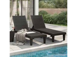 Vidaxl Espreguiçadeira 2 Pcs 155x58x83 Cm Polipropileno Preto