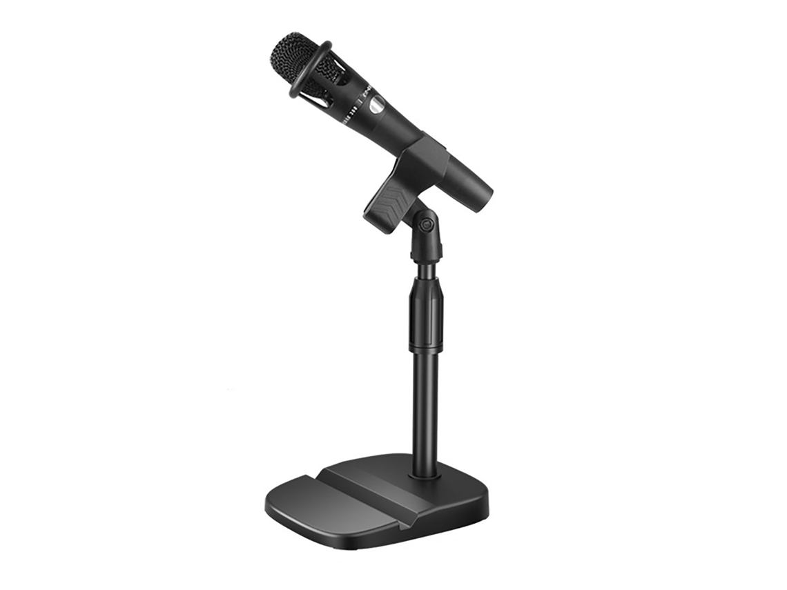 Suporte de Mesa Ajustável para Microfone com Espaço para Celular e Tablet, para Lives de Karaokê AQUAFORGE
