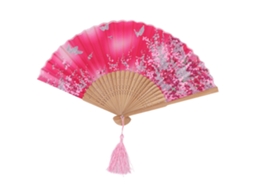 Vento de Bambu Plegável com Tassel Roxo para Verão