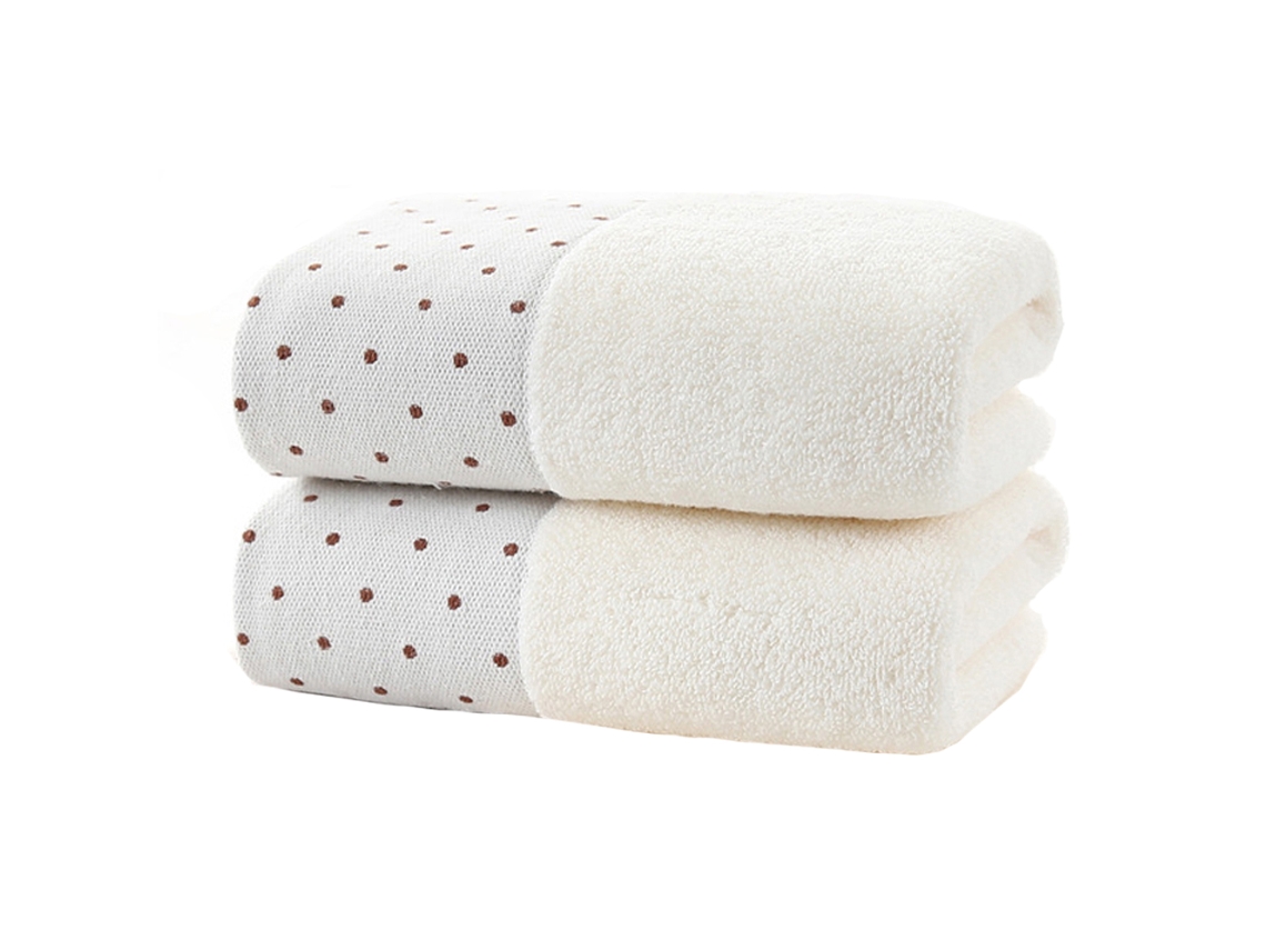 Conjunto de Toalha NEVEANCE Macias Absorventes Banheiro Algodão Bege - 2pcs (34x74cm)