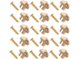 Conjunto de 50 pinos de metal dourado com acabamento liso, fáceis de instalar, ideais para projetos de artesanato e decoração.