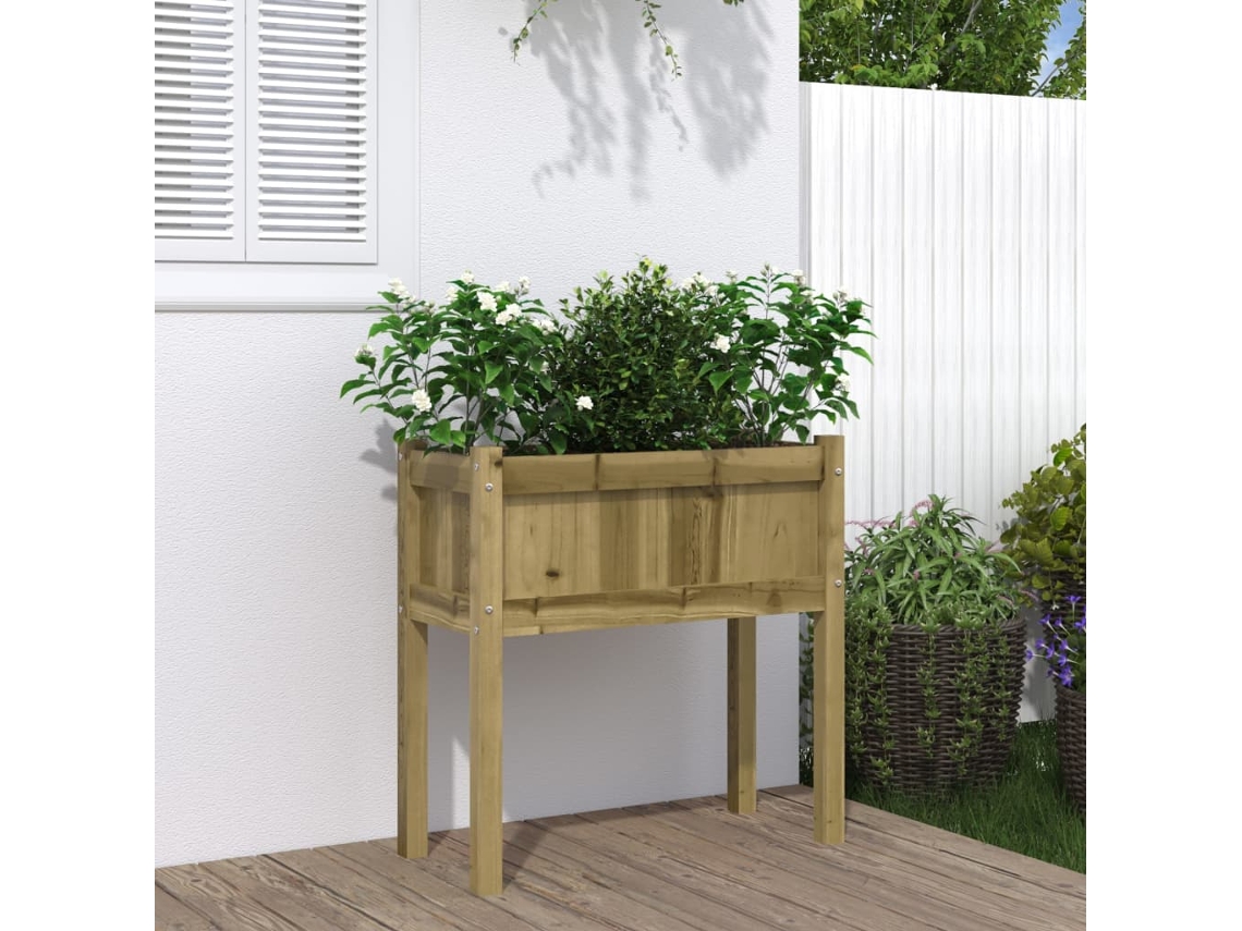 Vidaxl Vaso/floreira De Jardim Com Pernas 70x31x70 Cm Pinho Impregnado