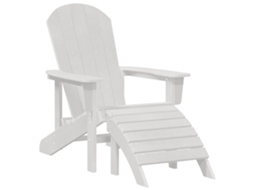 Conjunto 1 Cadeira Adirondack Vidaxl Branco Polietileno (82 X 74 X 92 Cm)