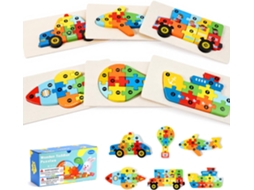 Brinquedo Educativo Montessori Para Crianças Dos 3 Aos 5 Anos, Puzzle Numérico Com Números De 1 A 10(6 Peças) Estilo Misto Hexinyigjly