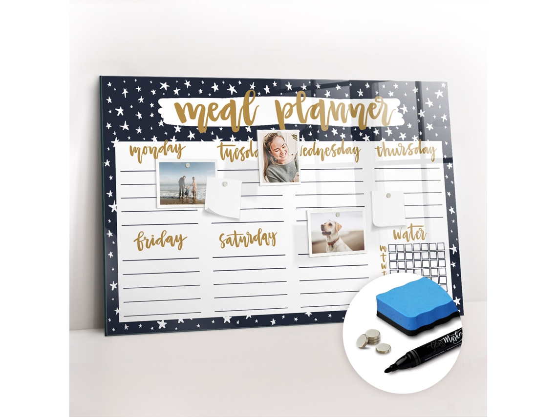 Quadro Magnético Colorido Planeador De Refeições Com Estrelas Para O Quarto Das Crianças Espelharte (90x60 Cm)