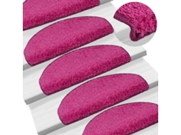 Vidaxl Tapetes De Escada 15 Peças 65x21x4 Cm Rosa Semicircular Grande