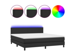 Box Spring Bed, Box Spring Beds Vidaxl Preto Couro Artificial (160 X 200 Cm)