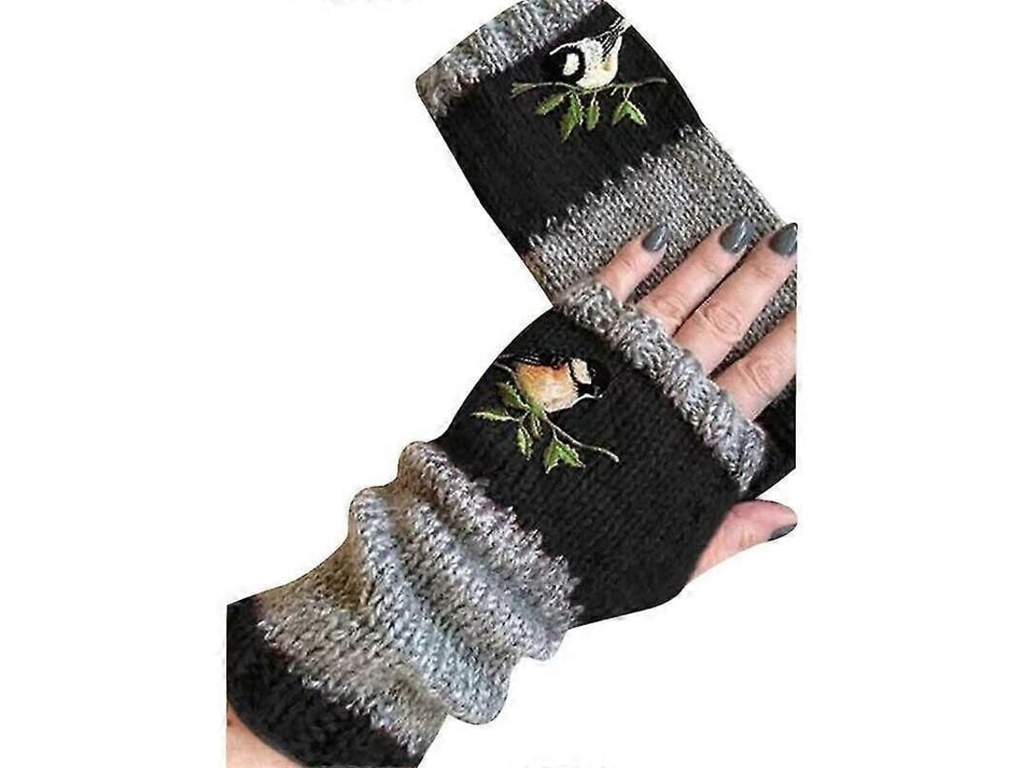 Luvas Sem Dedos De Tricot, Para Inverno, Aquecimento De Mãos E Pulsos - Elysve