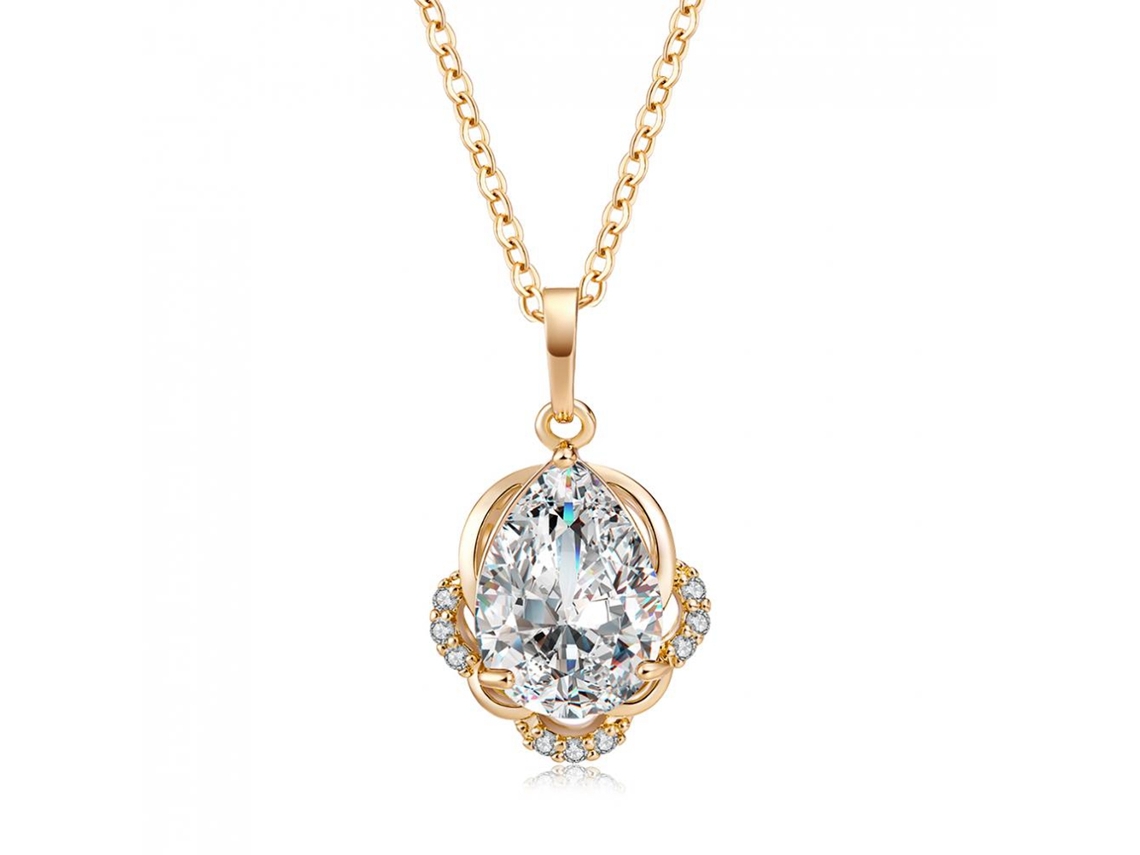 Colar Feminino Luxuoso Com Zircão Branco Moda 2025