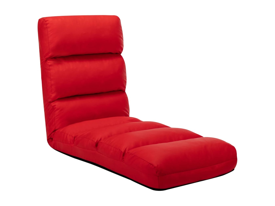 Vidaxl Colchão Dobrável Couro Artificial Vermelho