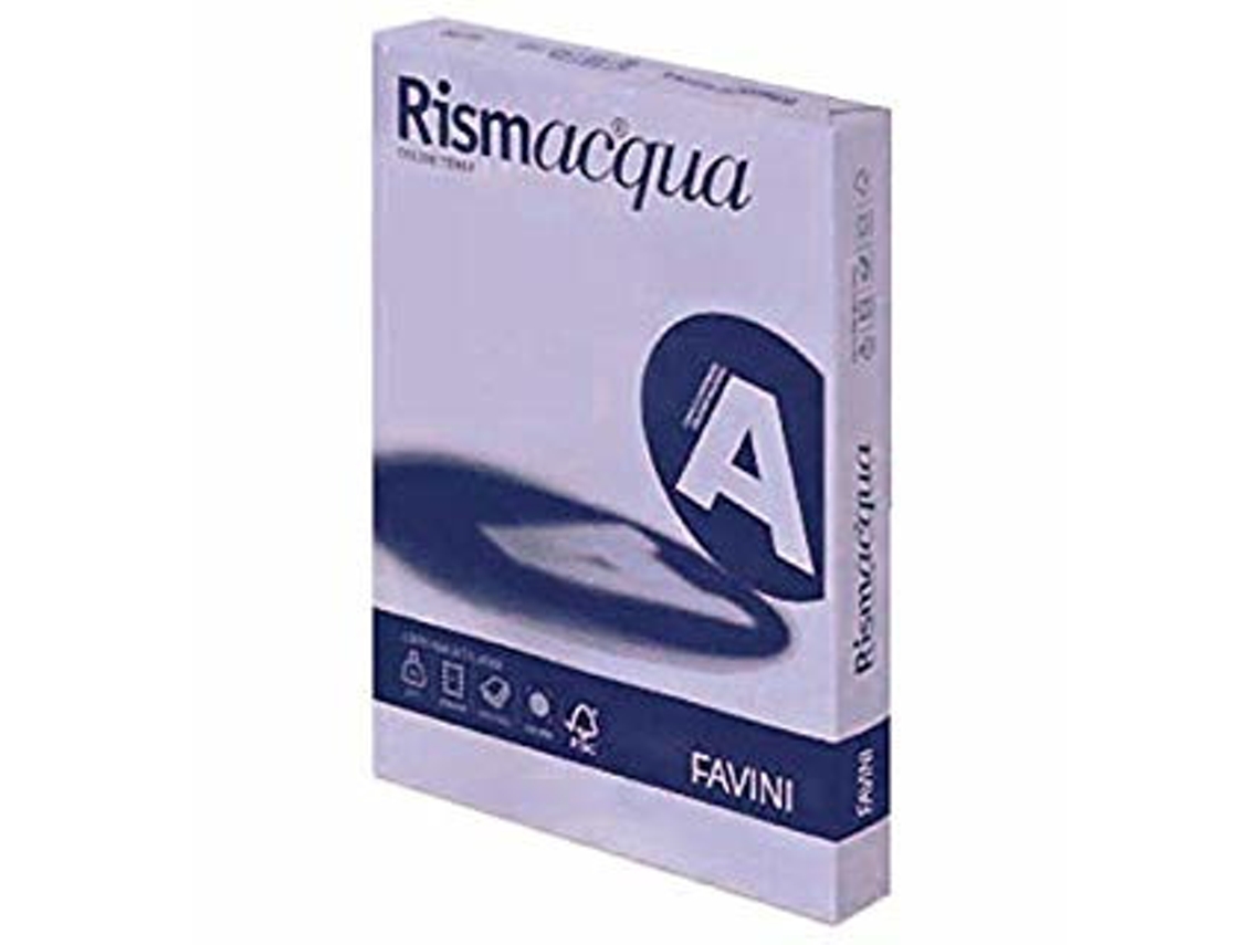 Papel FAVINI Rismacqua para impressora jato de tinta A4 210X297 Mm 100 folhas lilás