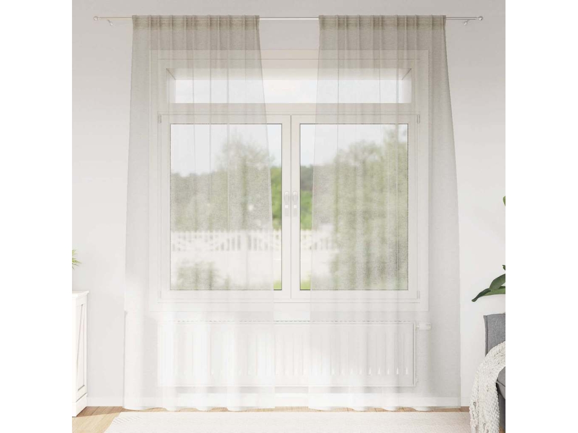 Vidaxl Cortina De Voile 2 Unid. Creme 225 X 140 Cm Poliéster