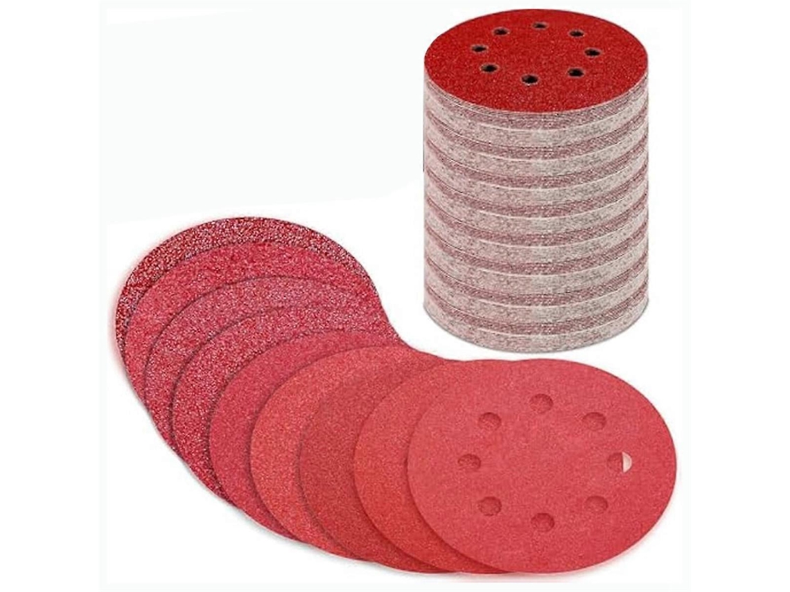 170 Peças De Lixa De 5 Polegadas Com 8 Furos De Velcro, Lixa Redonda Slowmoose