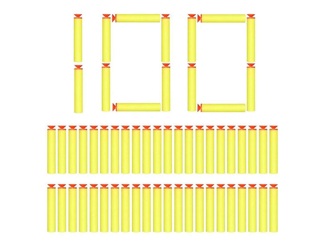 100 Unidades De Flechas Suaves De Brinquedo Com Ventosa Eva 7,2 Cm Para Exterior, Presente Para Crianças