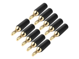 Conector fêmea AWTS, plug banana, 2.5mm, ouro prateado, latão, soldadura, preto | S/MARCA