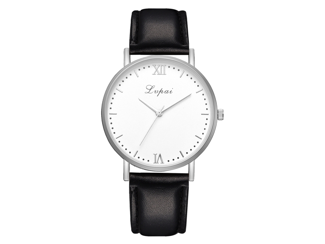 Relógio Feminino de Ouro Analógico de Negócio com Pulseira de Couro Lvpai