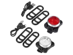 Conjunto De 2 Faróis E Lanternas Traseiras Para Bicicleta, Com 4 Modos De Iluminação, Recarregáveis via Usb, Potentes E à Prova Aquaforge