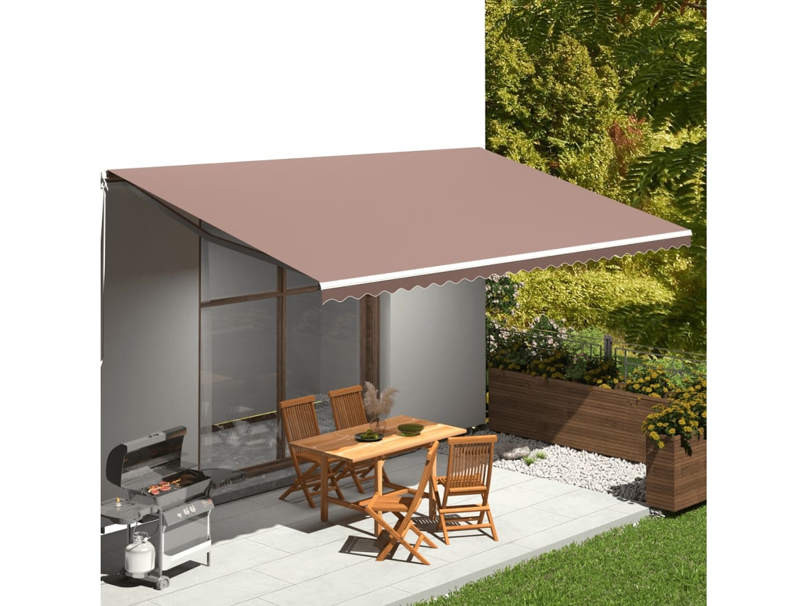 Vidaxl Tecido De Substituição Para Toldo Castanho 580x295 Cm Poliéster