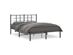 Bed Frame, Bed Frames Vidaxl Preto Aço (140 X 200 Cm)