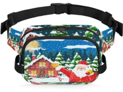 Pochete com Estampa Natalina para Mulheres 22 8 X 6 3 X 15 5 Cm Design Diy Pa Estampa Natalina