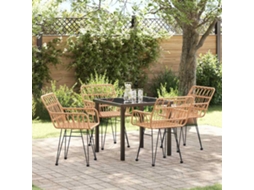 Vidaxl Conjunto De Jantar Para Jardim 5 Unid. Castanho