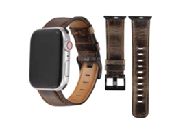 Bracelete Classic Vintage em Pele Ecológico Apple Watch Series 4 44Mm Café