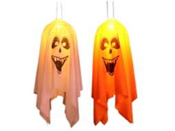 2 Pack Decoração Halloween Fantasma Pendurado Com Luz Led Adorno De Festa Jardim Árvore