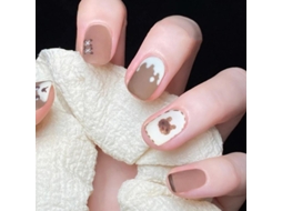 Tips de Unhas Falsas Art Diy Ursinho Cute 24 Peças Detacháveis para Manicure No230