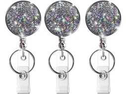 Porta-crachá Retrátil, Porta-crachá Retrátil De Plástico Leve Com Argola Para Chaveiro E Clipe Para Cinto, Ideal Para Enfermeiros, Voluntários, P