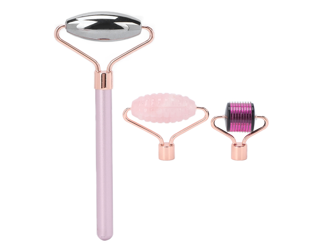 Kit de rolo facial 3 em 1 com Gua Sha - Ferramenta de beleza facial