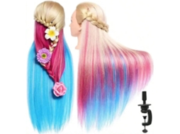 Cabeça de manequim com cabelo 71 cm para penteados SFUSHOS