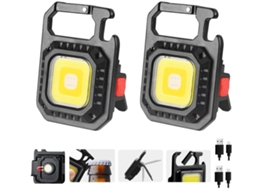 Chaveiro Recarregável Luz De Trabalho Led Lanterna De Acampamento, 2 Unidades Mini Lanterna Cob, 7 Modos De Luz Multifuncional Portátil Mini