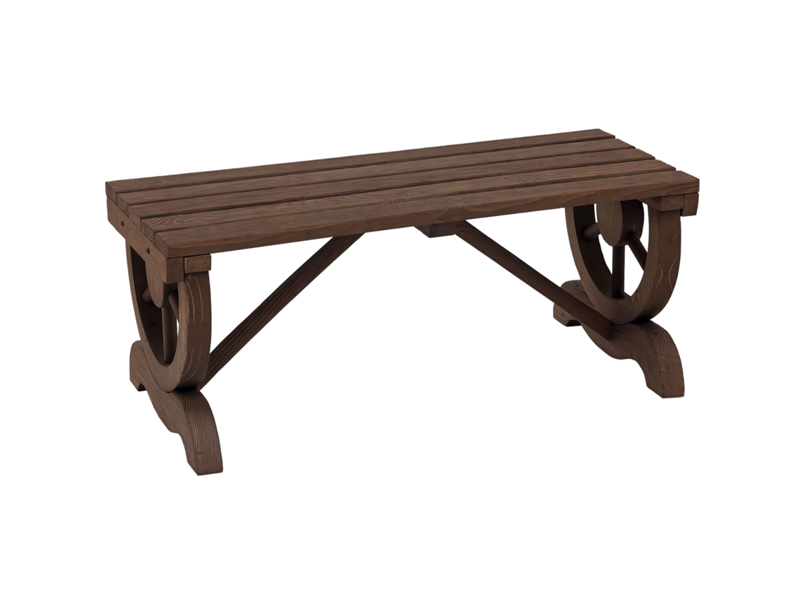 Banco de jardim de madeira resistente às intempéries, 98x50x39,5cm, BTFORUS