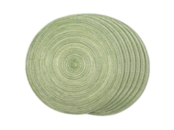 Conjunto 6 Individuais Redondos - Bases Mesa - Proteção Calor - 38×38 Cm - Verde