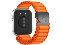 Bracelete para Huawei Watch Fit 4 Pro / Fit 4 / Fit 3 Nylon Canelado Largo com Fivela de Paraquedas Uso Off road Laranja com Fivela Preta XIAOMOYU