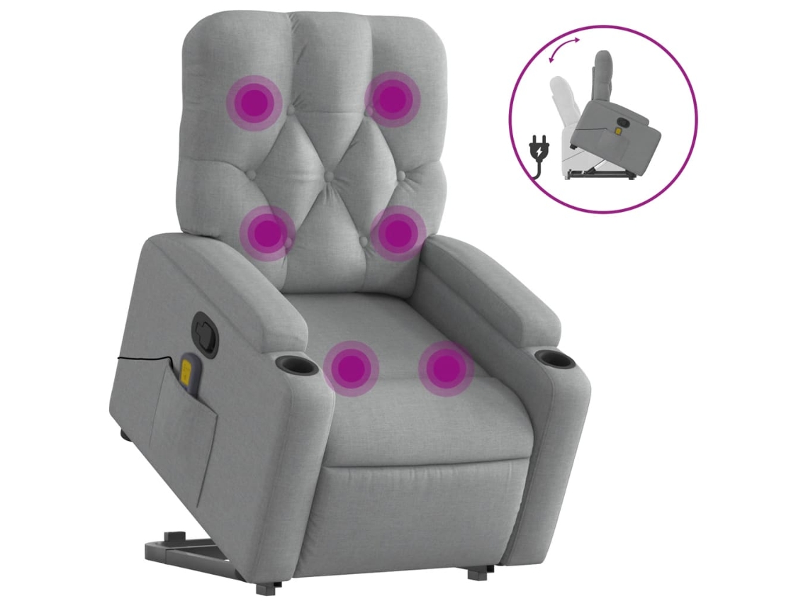 Stand Up Massage Recliner Chair, Stand Up Massage Recliner Chairs Vidaxl Cinzeto Tecido