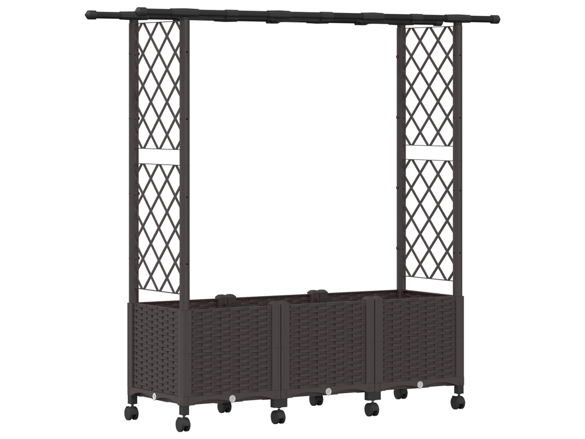 Conjunto 1 Canteiro De Jardim Elevado Vidaxl Castanho Polipropileno (162,5 X 40 X 142 Cm)
