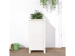 Vidaxl Vaso/floreira De Jardim 40x40x78 Cm Pinho Maciço Branco