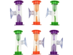 Conjunto De 6 Ampulhetas Com Ventosa Para Escovação Dentes