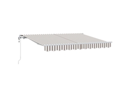 Vidaxl Toldo Retrátil Cinza Claro E Branco 3,5 X 2 M Tecido