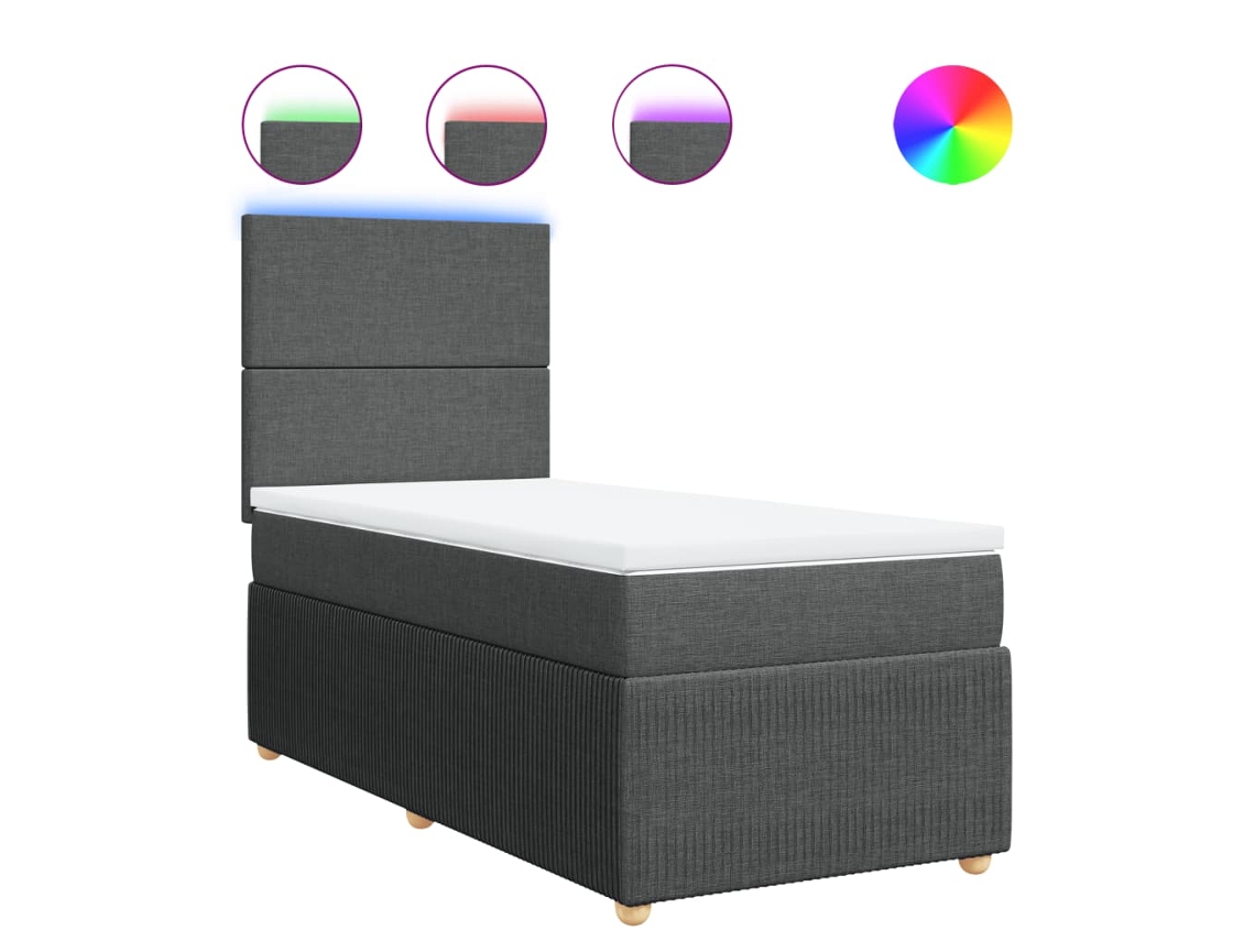Box Spring Bed, Box Spring Beds Vidaxl Cinzeto Tecido (90 X 200 Cm)