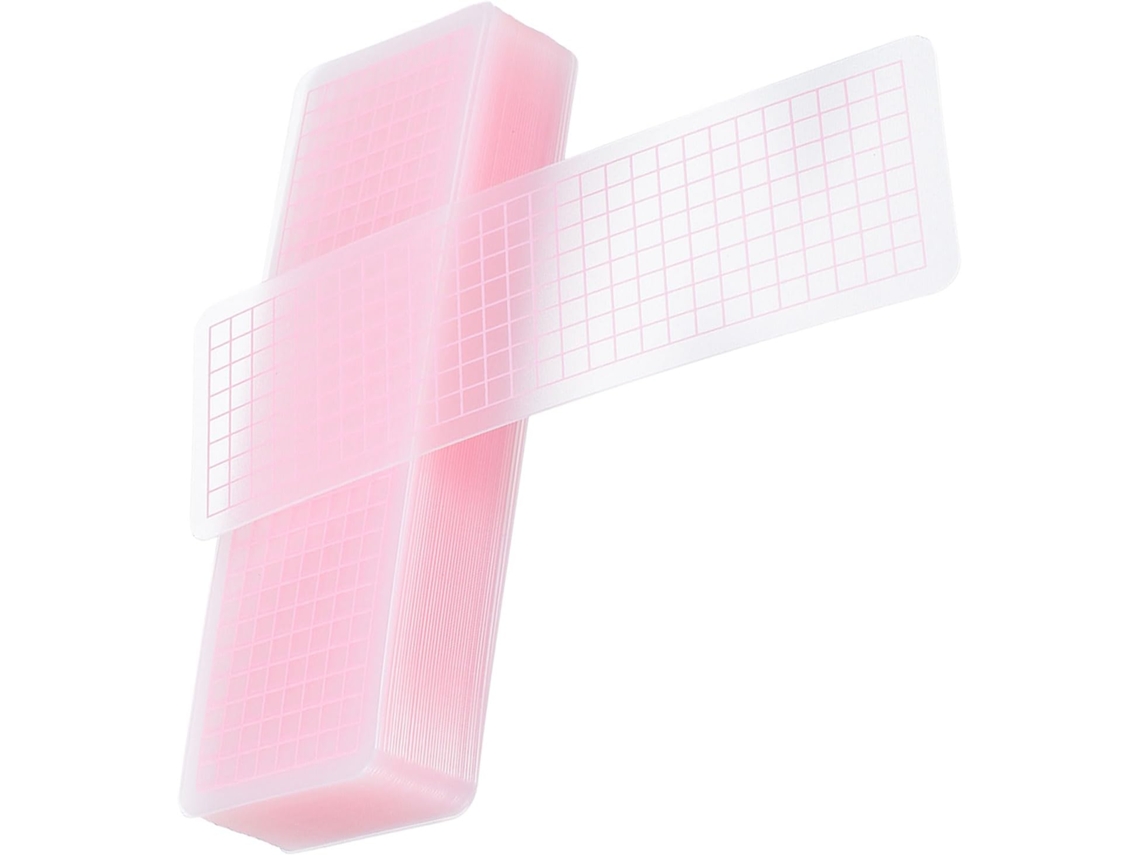 Topbathy Pacote com 60 Placas Dispensadoras de Fita Washi da Healeved, 5x15 Cm, Leves, Rosa, Verso Mícrons