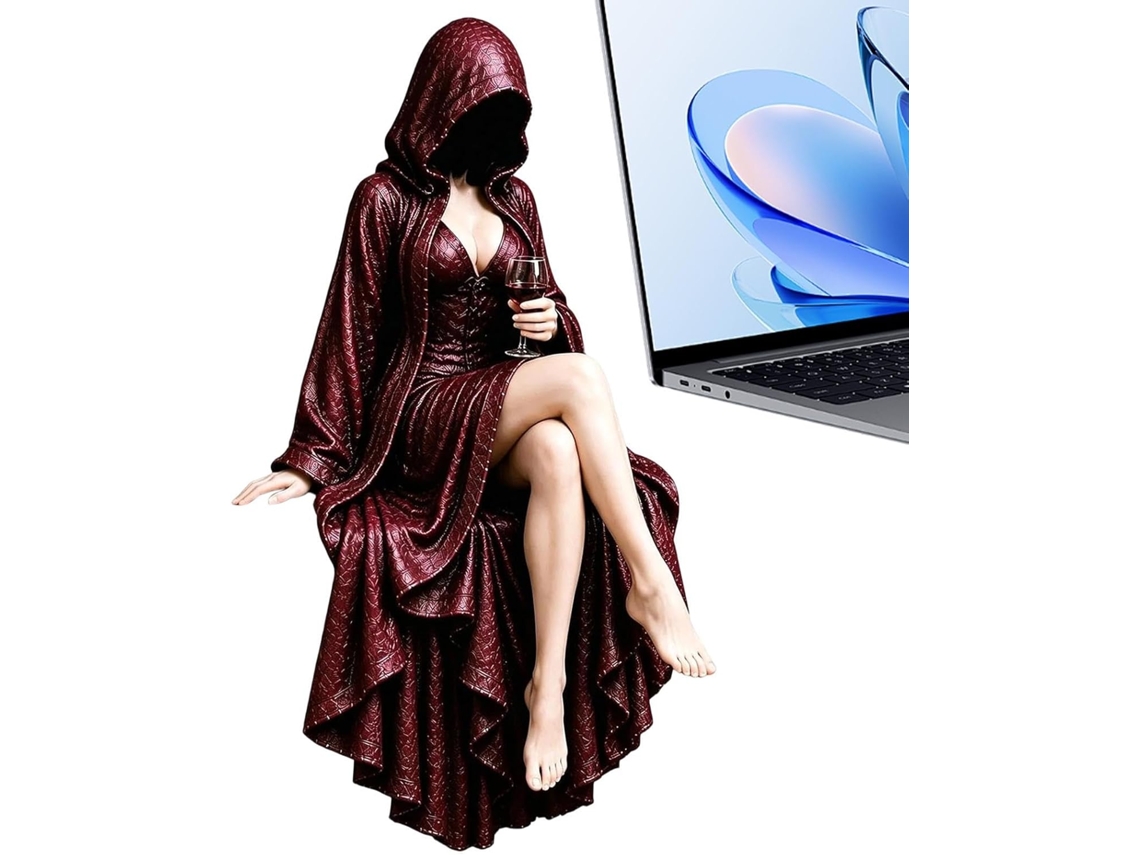 Figura Feminina Sem Rosto, Vestida Com Um Vestido Que Remete À Leitura Em Um Estilo Gótico Sombrio.