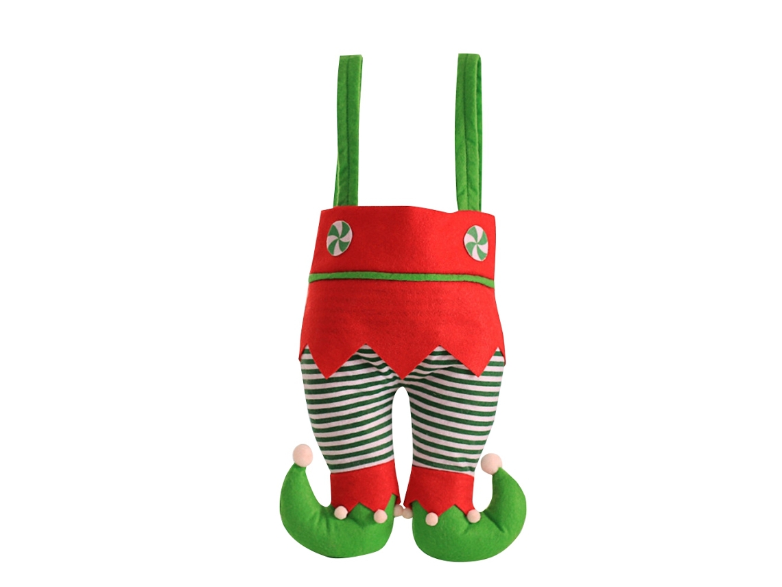 Laxiscreed Bolsa De Natal Com Pernas Para Doces E Presentes, Design Fashion Com Listra Verde